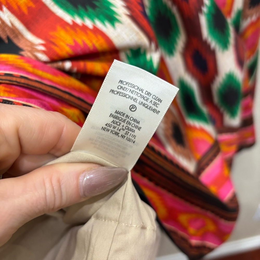 Alice + Olivia Earla High Waist Skirt in Warm Breeze Multi Size 2 - Picture 9 of 11